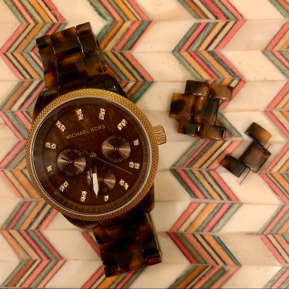 Michael Kors tortoise shell watch